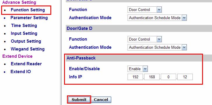6 Anti-Passback To configure Anti-Passback for the three GV-AS400 Controllers: 1. Access the AS400 Setting page of the Controller No. 1 Web interface.