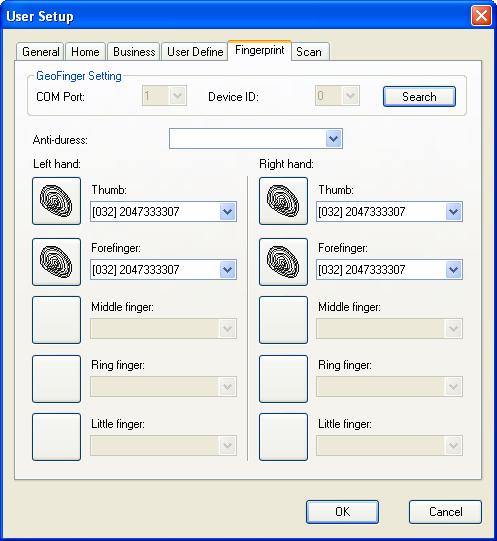 7 Other Functions To enroll fingerprints: Before you start, you have to complete the card and user enrollments. See 4.3 Setting Cards and 4.6 Setting User. 1.
