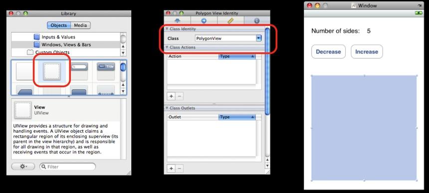 Creating view - by IB View is created commonly by Interface Builder Drag out any of
