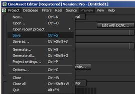 6.4 Saving a project Figure 40: Project settings window The CineAsset Editor main window appears again, with your new DCP settings. 6.
