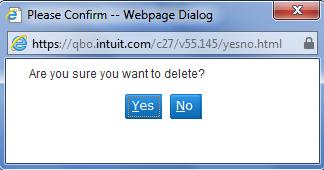 New Company Setup 33 4. A Please Confirm Web Page Dialog pops up asking, Are you sure you want to delete? 5. Click on. 6.