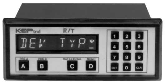 KEPTROL R/T TOTALIZER / RATEMETER Features Pulse or Analog Input Display Total, Rate or Grand Total Two Alarm Outputs, User Selectable for Total, Rate or Grand Total Pulse Input to 20 khz Count