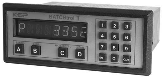 BATCHtrol II Features Batch Controller With Two Stage Valve Control Start/Stop Buttons & Remote Inputs Separate 8 Digit K-Factors For Rate & Total Accepts Pulse or Analog Inputs Displays Rate, Total