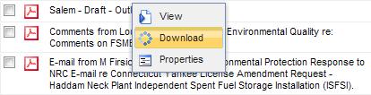 Viewing Documents To view a document, either right-click on the document and select View or just left-click on it. Figure 17 below demonstrates the right-click menu from which you can view a document.