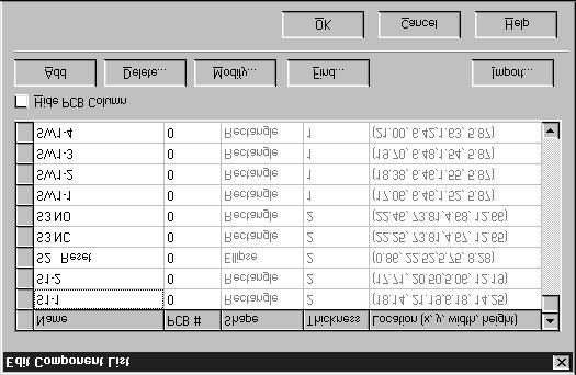 Instruction Manual Creating and Editing the Board View Editing Component and Testpoint List Under the menu item View > [Image Type] (where [Image Type] can be PCB, Outline, Schematic, Probe Map, User