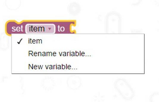 Click the word item to open a drop down menu. Then click New Variable. When prompted name your new variable Xmovement.
