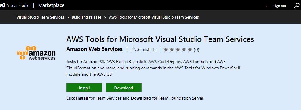 Set up a VSTS Account Getting Started This section provides information about how to install, set up, and use the AWS Tools for Microsoft Visual Studio Team Services.