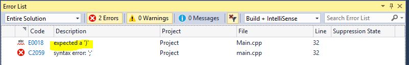 Dr. Tom Hicks Install Visual Studio Community Version 2017 14 P a g e 2] Note that it tells us that it expected a ) 3] You might have multiple errors.