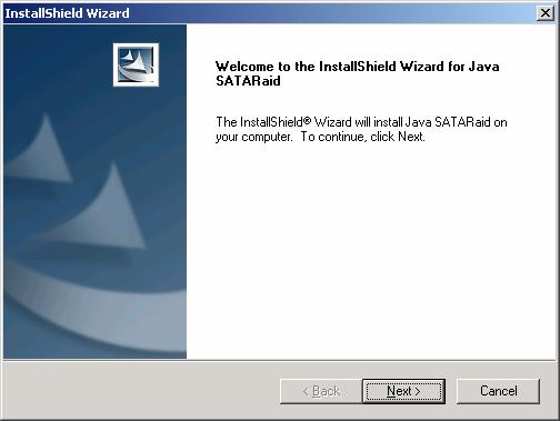 5 SATARaid GUI Installation Insert the Silicon Image SATARaid Installation CD into the computer s CD-ROM drive.