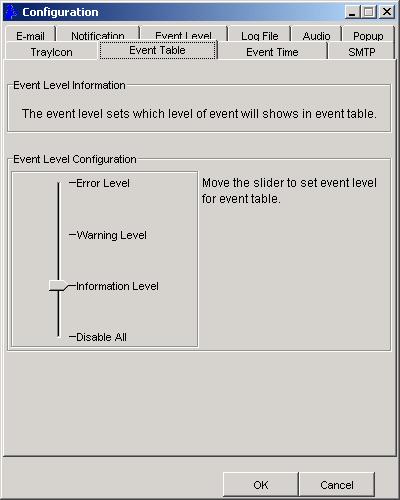 9 SATARaid Configuration SATARaid configuration options include customization of the settings for Event Notification, E-mail Notification, Log File, Audio, and Popup.