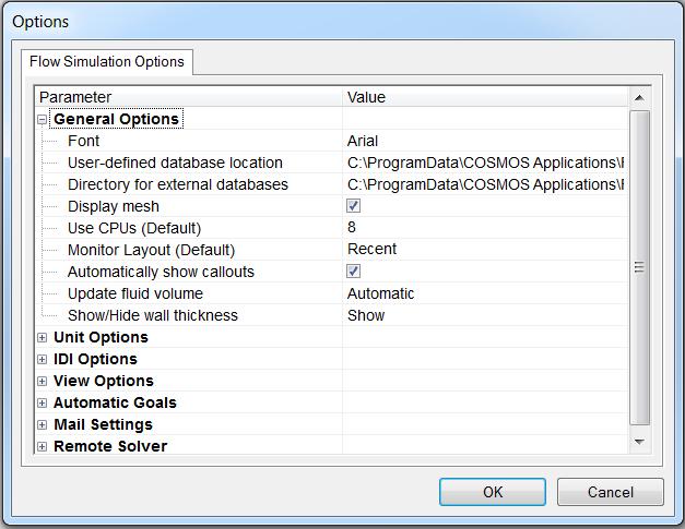 General Options Font: Allows you to specify the font type and size used for results information displayed in the graphics area.
