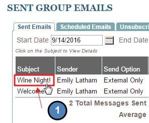 Message Details To view details about individual messages, click the email subject