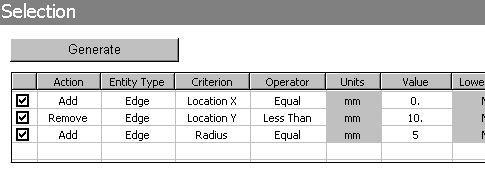 Named Selections After entering the criteria (various actions, entity types, etc.