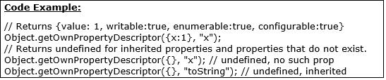 10.2 PROPERTY ATTRIBUTES 148 Property attributes specify whether they can be written, enumerated, and configured (only in ECMAScript 5) Important to JavaScript library authors: For this section