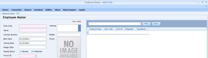 1.6 Employee Master Save all Employees Entries in Employee Master.