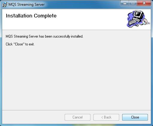 6. Click Close when the installation of the