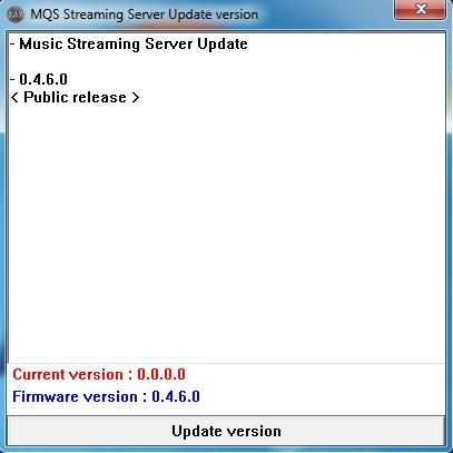 7. Upon launching the MQS Streaming Server for the