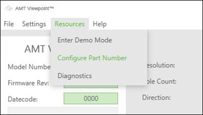 Part Number Configuration The AMT Viewpoint contains a tool that allows you to create AMT11, AMT20, and AMT31 part numbers