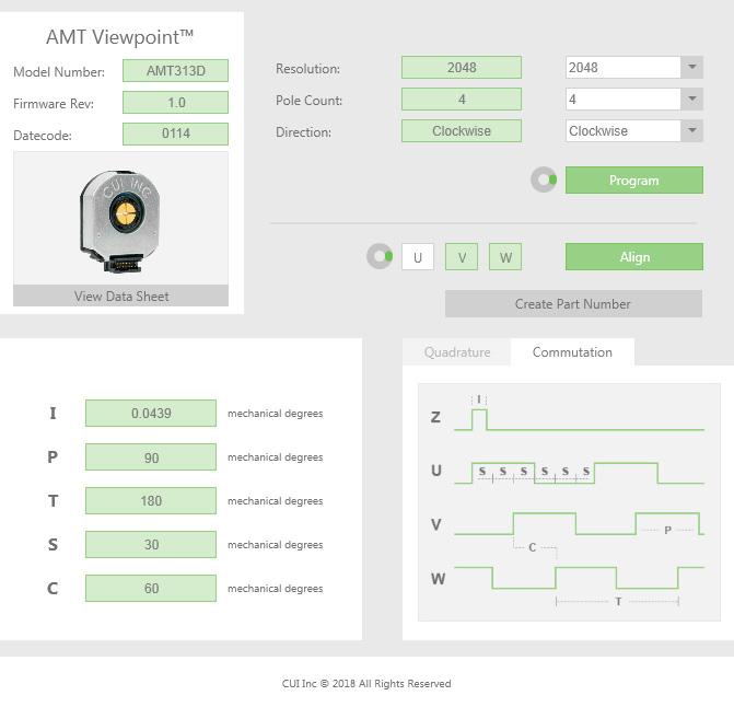 Getting Started 7 The AMT Viewpoint GUI has three different views depending on the type of the encoder that is connected to the software (Incremental, Absolute, and