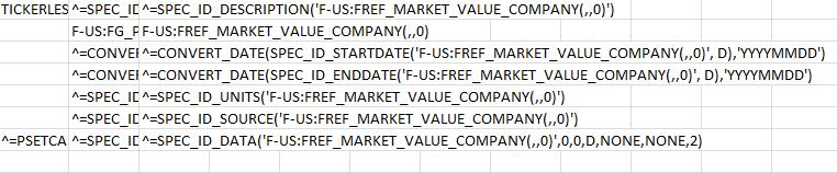This is Factset syntax which will then be