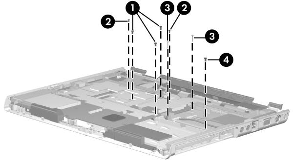 Removal and Replacement Procedures Steps 4 through 18 apply to HP Pavilion dv4000 models. See steps 19 through 24 in this section to remove the system board on Compaq Presario V4000 models. 4. Turn the notebook top side up with the front toward you.
