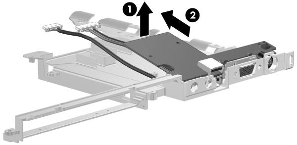 Removal and Replacement Procedures 15. Lift the left side of the USB board 1 until it rests at an angle. 16.