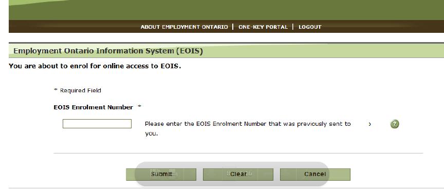 Now enter the EOIS enrolment number
