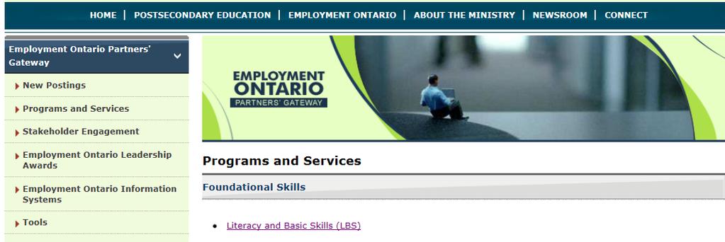 services available through Employment Ontario.