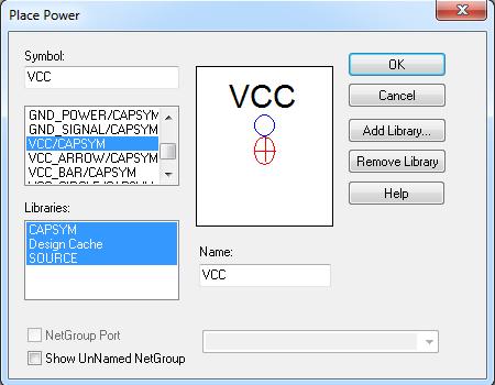 Right click the part and rotate it to get the correct orientation. III. Place VCC 1. On the menu bar, click Place -> Power.