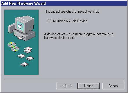 2. The Add New Hardware Wizard will now ask how you want to find the driver. Search for the best driver for your device is already selected. Click Next>. 3.