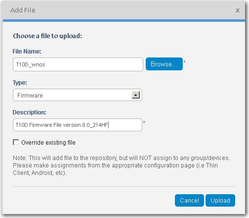 FIGURE 7 - ADDING A FILE TO INVENTORY FIGURE 8 - SELECTING FILE TO ADD 3. Verify Uploaded File It is always a good idea to insure that the file was uploaded and that you can identify it.