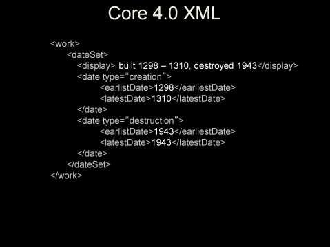 Here is a snippet of Core 4 XML.