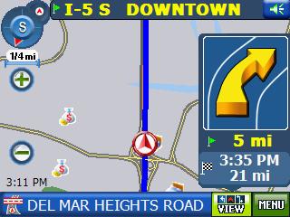 Chapter 3 Odyssey Mobile Basics 15 Once you set a destination and tap GO, the map displays your route in blue, along with turn-by-turn and trip information on the right.