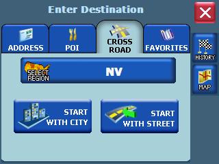 Chapter 4 Setting Destinations 35 Setting a Destination Using Crossroads The crossroads method of setting a destination involves knowing and entering the name of two streets that intersect in order