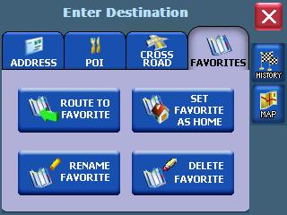 38 Odyssey Mobile User s Guide Setting a Destination Using an Entry in the Favorites List The next procedure describes how to calculate a route from your current location to an existing location