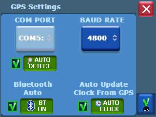 Chapter 5 Other Options 43 Configuring GPS Settings The GPS Settings screen allows you to configure connection settings. Note.