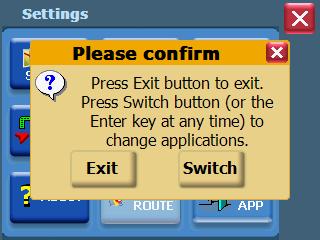 50 Odyssey Mobile User s Guide Exiting the Application To exit and close Odyssey Mobile 1. Tap MENU, and then choose SETTINGS. The Settings screen opens. (See below.) Settings screen 2.
