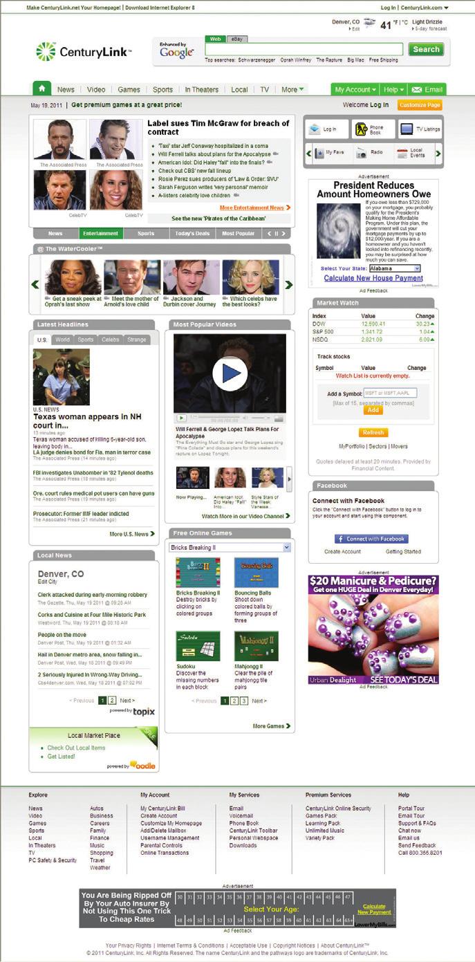 Features and Services of mycenturylink.com Your www.mycenturylink.com homepage brings your online world together in one place: Sign in to your homepage and preview messages in your @centurylink.
