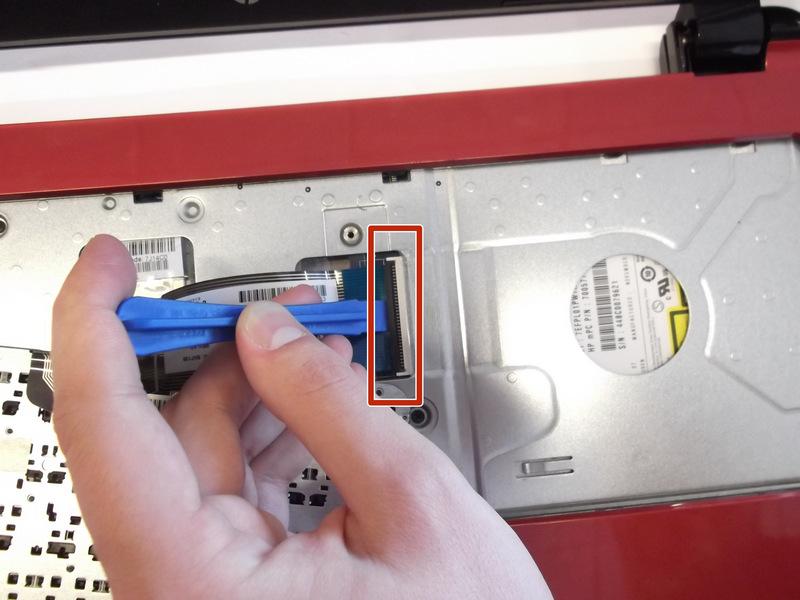 unclasping the ZIF (zero insertion force) connector to