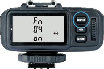Multi Flash Group ON/OFF Settings 1. Initiate the Multi Flash <MODE> in the C.Fn Custom Functions (set C.Fn-04 as 1). 2. Short press the <GR> button to select the group.