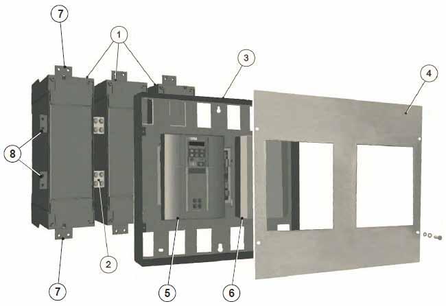 DC Drives - Integrator Series DC590+ Integrator Series 2 Overview of Frame 6 (Chassis) 1 Phase assemblies - L1, L2, L3 2 Fishplate 3
