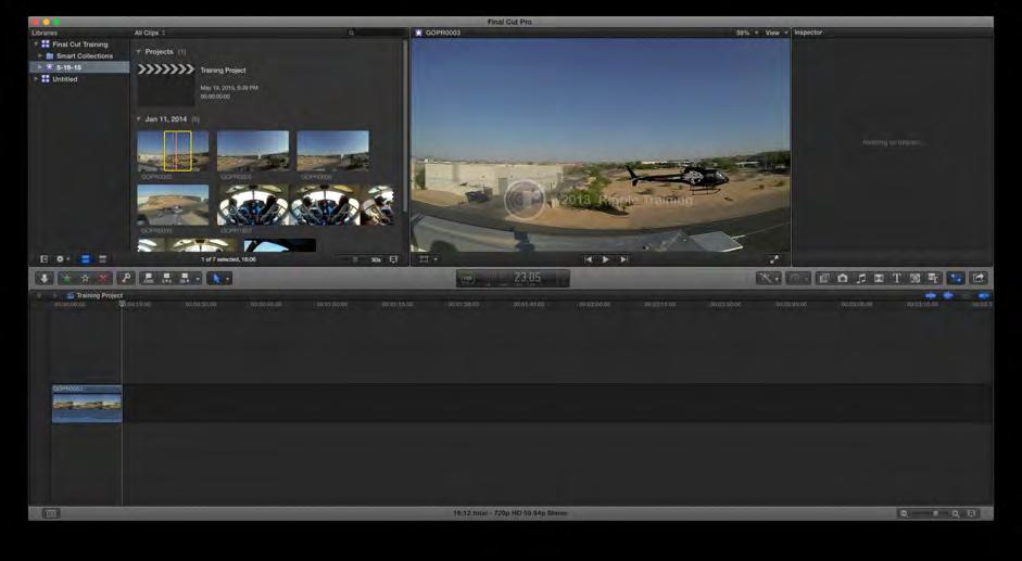 Final Cut Pro X Editing Workflow Continue to add clips to the storyline until all desired clips are present.