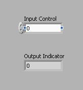 The appearance is also slightly different, the Numeric Control has an increment and an decrement button in front, while the Numeric Indicator has a darker background
