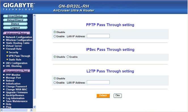 The VPN Pass Through Tab GN-BR32L-RH 2.