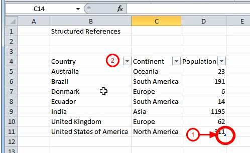 Distinguishing Excel Tables from Other Tables (3:59) (1) Even when no styling is present, you can easily tell if a data table is an Excel Table by the tiny triangle in the bottom-righthand corner of
