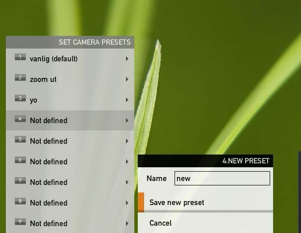 Adjust camera position and zoom using the four ARROW keys and the ZOOM key. 3.