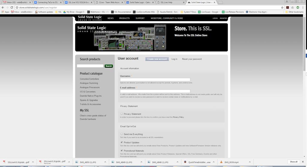 Registration To install SOLSA on your PC for the first time, you will need to have an active SolidStateLogic.com account, without one you will not be able to complete the installation process.