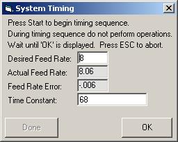 Once your parameters are entered into KCam, perform a System Timing
