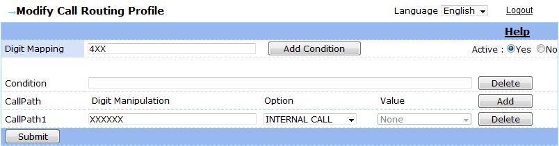 No conditions are set for it and the option is always set as an internal call since it is within the same GXE o NXX: If you run the express provisioning, which you should have done in the first