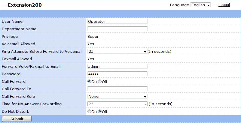 If you have changed the default voicemail password via the voicemail IVR phone, you must input the updated password.